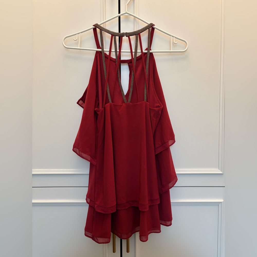 Asymmetrical Red Top - Picture 2 of 7